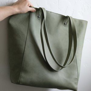 Cute matte touch soft green tote bag/ purse